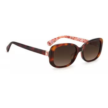 KATE SPADE Damskie okulary przeciwsłoneczne Dionna Cat Eye - Czarna oprawka acetatowa z szarymi soczewkami gradientowymi - 52/17/140 mm