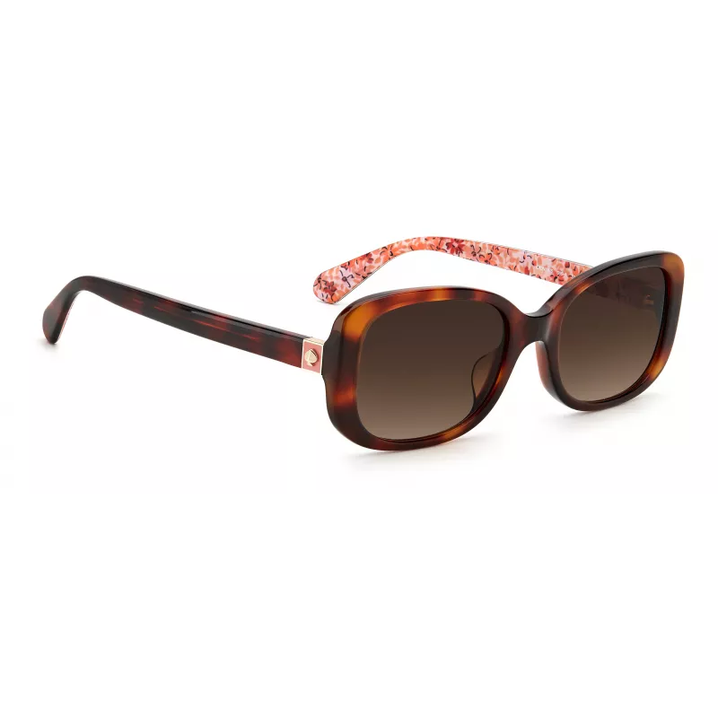 KATE SPADE Damskie okulary przeciwsłoneczne Dionna Cat Eye - Czarna oprawka acetatowa z szarymi soczewkami gradientowymi - 52/17/140 mm