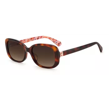 KATE SPADE Damskie okulary przeciwsłoneczne Dionna Cat Eye - Czarna oprawka acetatowa z szarymi soczewkami gradientowymi - 52/17/140 mm