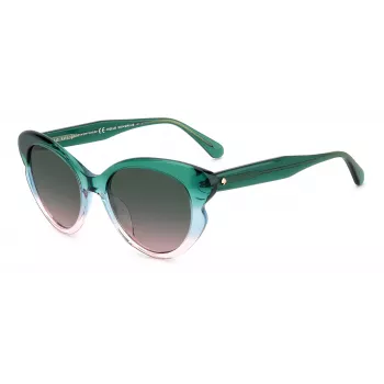 KATE SPADE Okulary przeciwsłoneczne damskie Elina Cat Eye - czarna oprawka, szare gradientowe szkła 53mm