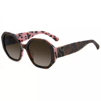 KATE SPADE Damskie okulary przeciwsłoneczne Flynnieg/S w kształcie kwadratu - czarna oprawka acetatowa, szare soczewki poliwęglanowe, ochrona UV400 (54/20/140 mm)