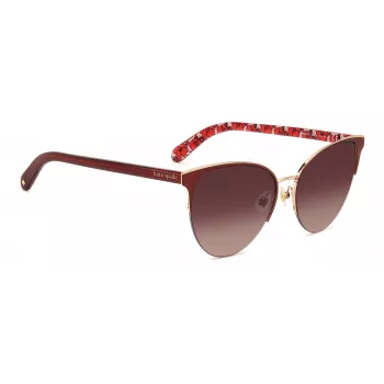KATE SPADE Damskie okulary przeciwsłoneczne Izara Cat Eye - czarna oprawka acetatowa z szarymi soczewkami gradientowymi - 57/17/140 mm