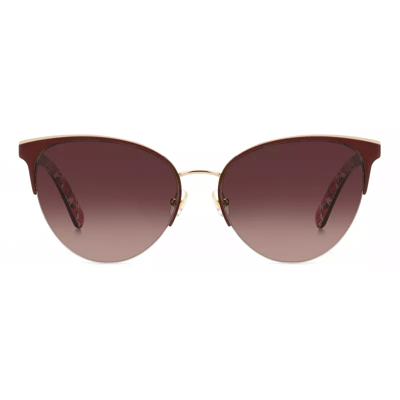 KATE SPADE Damskie okulary przeciwsłoneczne Izara Cat Eye - czarna oprawka acetatowa z szarymi soczewkami gradientowymi - 57/17/140 mm