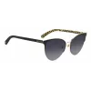 KATE SPADE Damskie okulary przeciwsłoneczne Izara Cat Eye IZARAGS807F79 - Czarna oprawka acetatowa, szare soczewki poliwęglanowe, 57mm