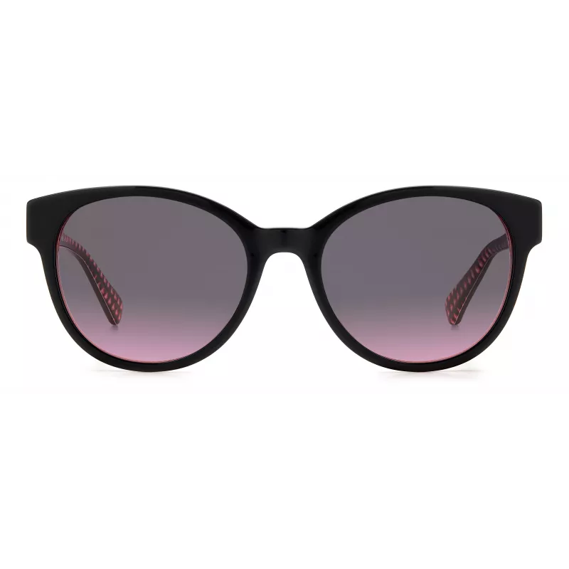 KATE SPADE Damskie okulary przeciwsłoneczne Nathalie GS807 - Czarna oprawka acetatowa, szare gradientowe soczewki 55/17/140 mm