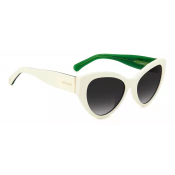 KATE SPADE Okulary przeciwsłoneczne damskie Paisleigh SVK6 prostokątne - czarna oprawka, szare soczewki gradientowe 55/17/140 mm