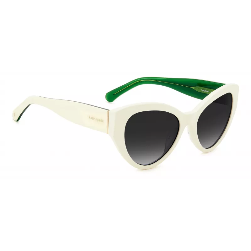 KATE SPADE Okulary przeciwsłoneczne damskie Paisleigh SVK6 prostokątne - czarna oprawka, szare soczewki gradientowe 55/17/140 mm