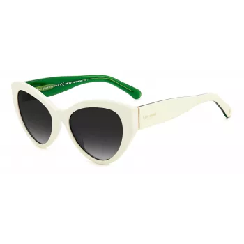 KATE SPADE Okulary przeciwsłoneczne damskie Paisleigh SVK6 prostokątne - czarna oprawka, szare soczewki gradientowe 55/17/140 mm
