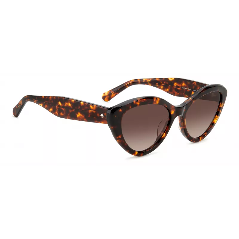 Okulary przeciwsłoneczne KATE SPADE dla kobiet JUNIGS086F5HA - Czarna oprawka acetatowa, szare soczewki poliwęglanowe, 55/17/140 mm