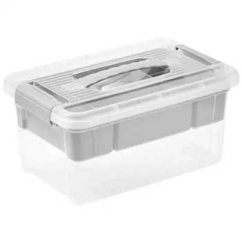 keeeper Pudełko z pokrywką i organizerem Henri 23x35x17cm 9L Jasnoszary/Przezroczysty