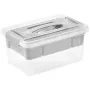 keeeper Pudełko z pokrywką i organizerem Henri 23x35x17cm 9L Jasnoszary/Przezroczysty