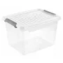 keeeper Clipbox Leonie Pudełko do przechowywania z zatrzaskową pokrywką, 16,6 l, przezroczyste, 37,5 x 28,5 x 23,5 cm