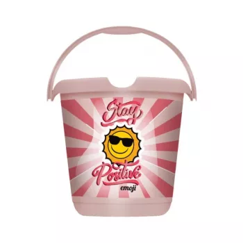 keeeper Deco Bucket 10L Ilvie Emoji Stay Positive, Nordic Pink, okrągłe, PP, Ø30x28 cm