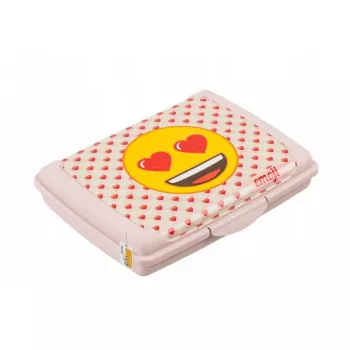 keeeper pojemnik do przechowywania żywności deco-click-box mini 0,5L Carla Emoji Hearts 17x13x3,5cm różowy