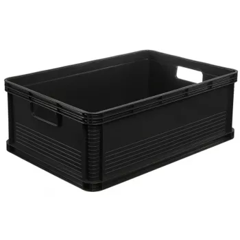 keeeper Robert 45L Skrzynia transportowa grafitowa, ładowność 30kg, 60x40x22cm, stackowalny pojemnik euro z pokrywą