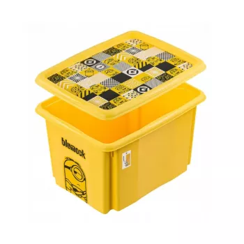 keeeper Pudełko do przechowywania z pokrywką 30L Karolina „Minions Mosaic” 45x35x27cm Żółty