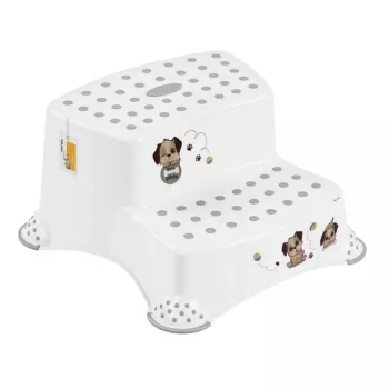 keeeper Ławka dwustopniowa Igor Dogs, biała, 40 x 37 x 21 cm, nośność 120 kg, antypoślizgowe nóżki