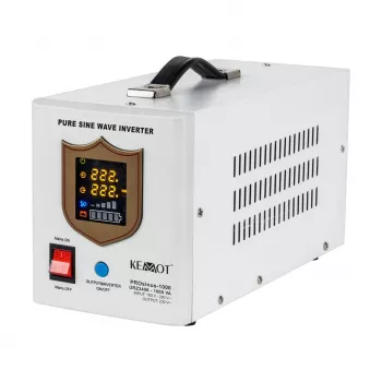 KEMOT PROsinus-1000 Zasilacz awaryjny – Falownik czysta sinusoida z funkcją ładowania 12V, 230V, 1000VA/700W