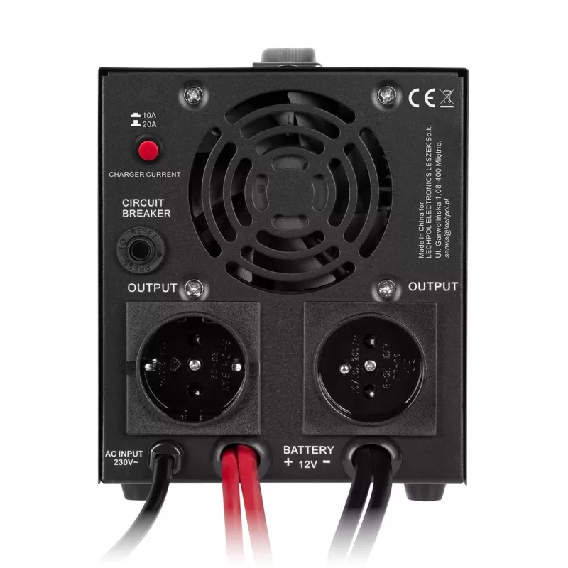 KEMOT PROsinus-1000 Zasilacz awaryjny UPS z czystym sinusem i ładowarką 12V 230V 1000VA/700W Czarny