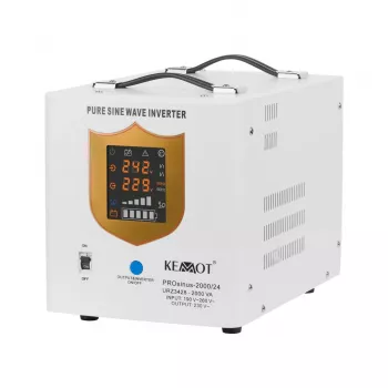 KEMOT PROsinus-2000/24 Przetwornica UPS z czystą sinusoidą i funkcją ładowania 24V 230V 2000VA/1400W