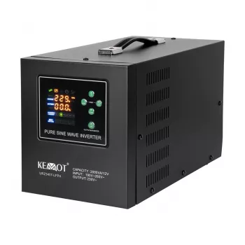 KEMOT PROsinus-2000 UPS Inverter 2000VA/1200W Pure Sine Wave 12V 230V z Ładowarką