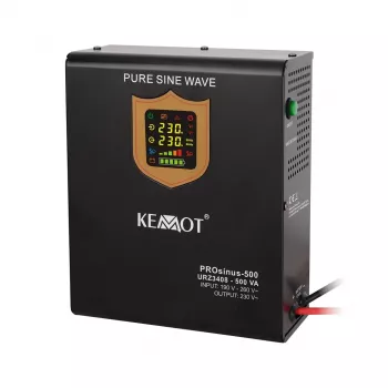KEMOT PROsinus-500 Zasilacz awaryjny do montażu na ścianie, czysty sinus, 12V 230V 500VA/300W