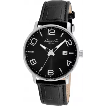Kenneth Cole Men's IKC8005 Classic Dress Watch 42mm Stainless Steel Case Brown Leather Strap