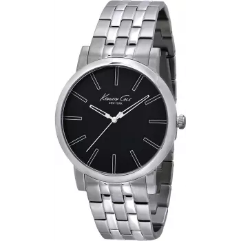 KENNETH COLE IKC9231 Męski Zegarek Analogowy Kwarcowy 43mm Czarna Tarcza Skórzany Pasek