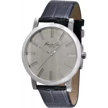 Zegarek męski KENNETH COLE IKC1931 44mm, koperta ze stali nierdzewnej, niebieska tarcza, brązowa skóra