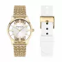 KENNETH COLE Zegarek damski kwarcowy analogowy KCWLG2124003 34,5mm Koperta ze stali nierdzewnej Biała tarcza Czarny skórzany pasek