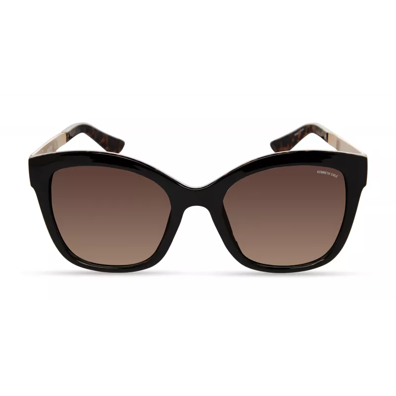 KENNETH COLE Women's Sunglasses KC2965-5401F - Geometric Acetate Frame with Grey Gradient Lenses - 54mm