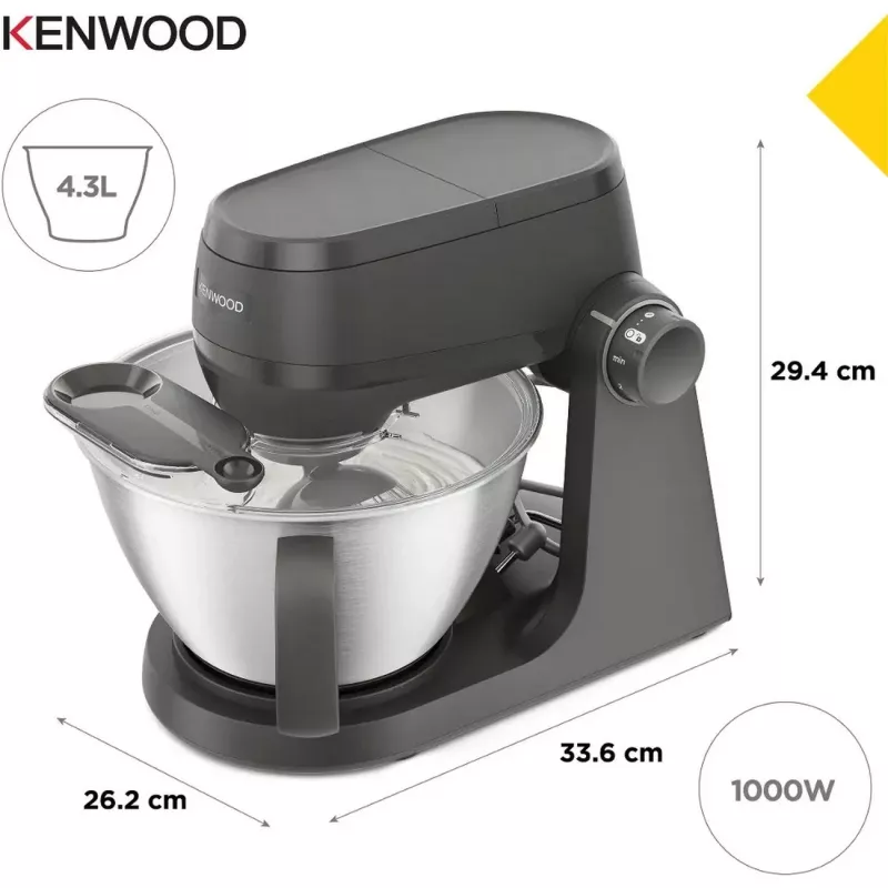 Kenwood KHC30.045GY 1000 W Robot kuchenny z misą 4.3 L, stal nierdzewna, szary