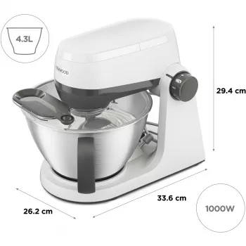 KENWOOD Multi-Tasker KHC30.000WH Robot kuchenny (szary/biały, 1000 W, misa 4,3 L)