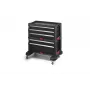 KETER BOOKCASE 5 DRAWERS TOOL CHEST SET Modularny, jeżdżący zestaw do przechowywania narzędzi, czarno-czerwony