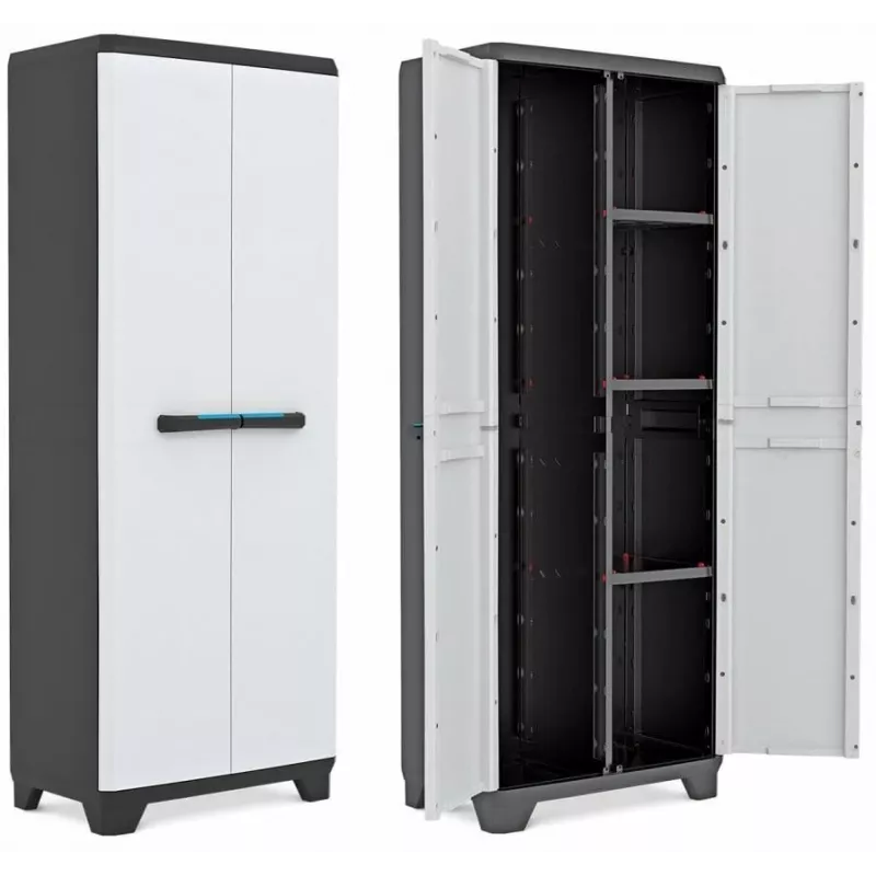 Keter Linear Cabinet Additional Shelves 68x39x173cm 2-Pack Grey/Black