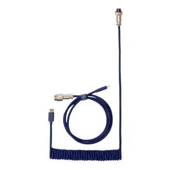 Keychron Coiled Aviator Blue Kabel USB-C do USB-A z odłączanym złączem GX16 4-pin, 200 cm