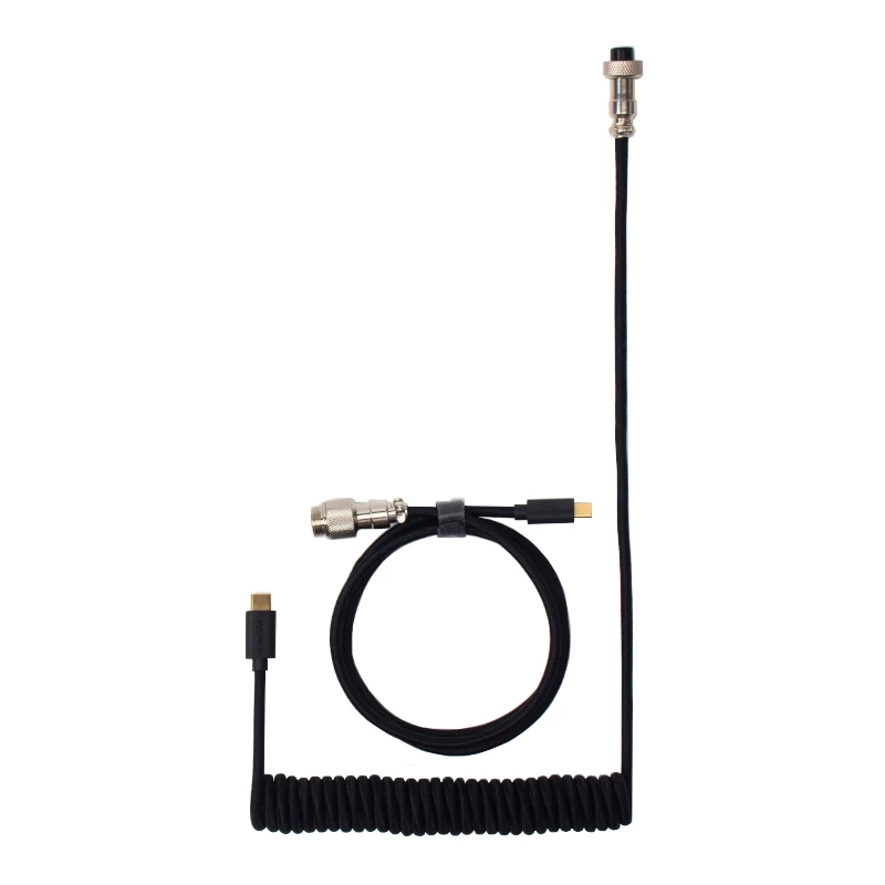 Keychron Coiled Aviator Cable - Czarny/Prosty
