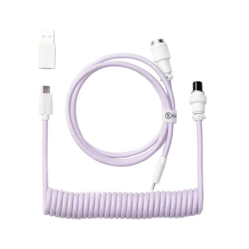 Kabel Keychron Coiled Aviator - jasnofioletowy/prosty