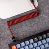 Keychron Coiled Aviator Cable - Czerwony (USB-A do USB-C, 2m, Odpinany GX12)
