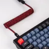 Keychron Coiled Aviator Cable - Czerwony (USB-A do USB-C, 2m, Odpinany GX12)