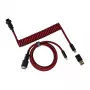 Keychron Coiled Aviator Cable - Czerwony (USB-A do USB-C, 2m, Odpinany GX12)