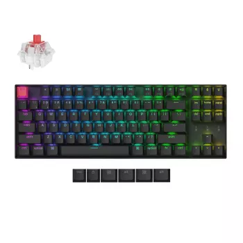 Keychron K8 QMK 80% TKL Bezprzewodowa klawiatura mechaniczna V2 z przełącznikami Red - Czarna