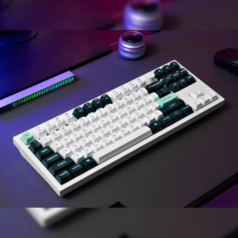 Keychron Q3 HE QMK 80% Bezprzewodowa niestandardowa klawiatura mechaniczna (przełącznik Nebula) - biała obudowa