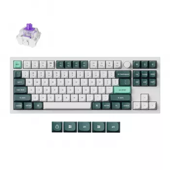 Keychron Q3 HE QMK 80% Bezprzewodowa niestandardowa klawiatura mechaniczna (przełącznik Nebula) - biała obudowa