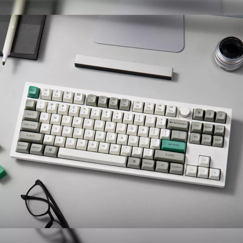 Keychron Q3 Max 80% Pełna Konfiguracja Pokrętło Czerwone Przełączniki Hot-Swap Gateron Jupiter RGB Bezprzewodowa Klawiatura - Biała Obudowa