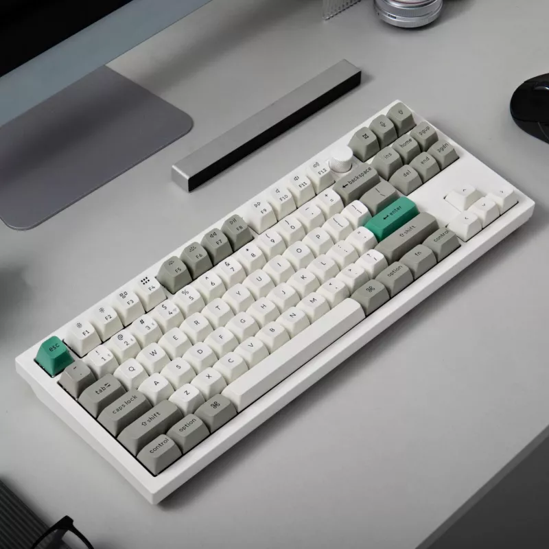 Keychron Q3 Max 80% Pełna Konfiguracja Pokrętło Czerwone Przełączniki Hot-Swap Gateron Jupiter RGB Bezprzewodowa Klawiatura - Biała Obudowa