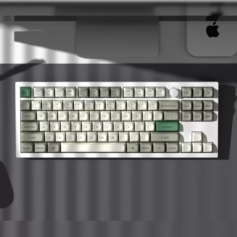 Keychron Q3 Max 80% Pełna Konfiguracja Pokrętło Czerwone Przełączniki Hot-Swap Gateron Jupiter RGB Bezprzewodowa Klawiatura - Biała Obudowa