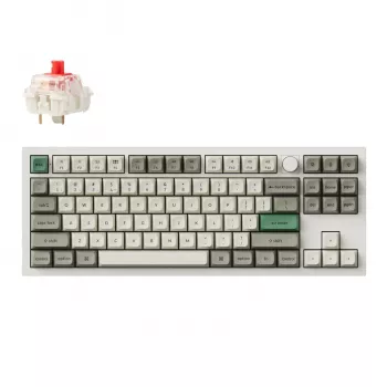Keychron Q3 Max 80% Pełna Konfiguracja Pokrętło Czerwone Przełączniki Hot-Swap Gateron Jupiter RGB Bezprzewodowa Klawiatura - Biała Obudowa