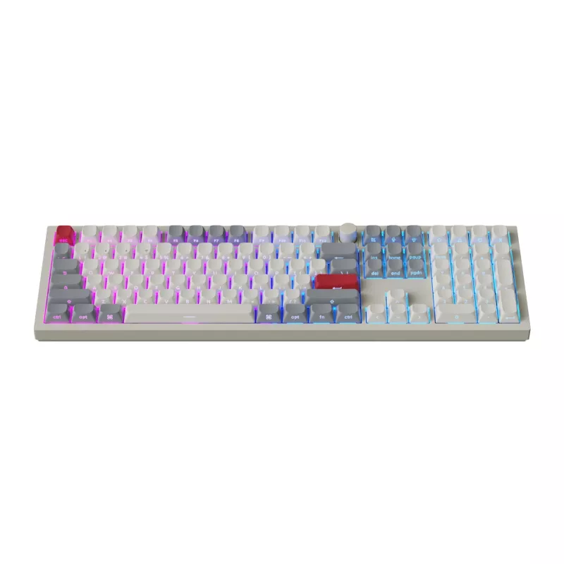 Keychron Q6 Max QMK/VIA Bezprzewodowa niestandardowa klawiatura mechaniczna OSA Gateron Red Jupiter Przełączniki - Biała muszla