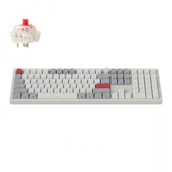 Keychron Q6 Max QMK/VIA Bezprzewodowa niestandardowa klawiatura mechaniczna OSA Gateron Red Jupiter Przełączniki - Biała muszla